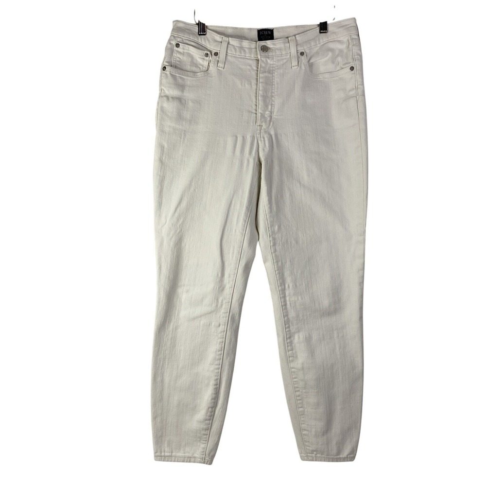 J.Crew Jeans Women's White Sz 31 High Rise Skinny Slim Fit Cropped‎ Denim EUC